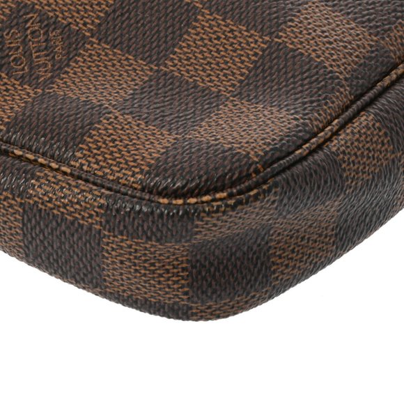 LOUIS VUITTON Damier Pochette Accessoires Brown N51985 Women's Canvas Pouch - Picture 8 of 13